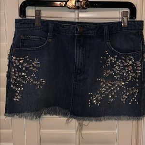FREE PEOPLE CRYSTAL EMBELLISHED SKIRT